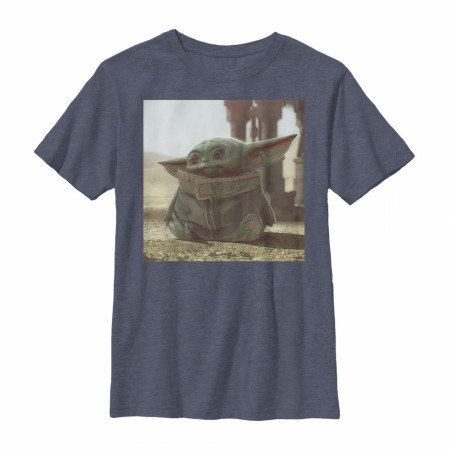 The Mandalorian The Child Navy Blue Youth Sized T-Shirt